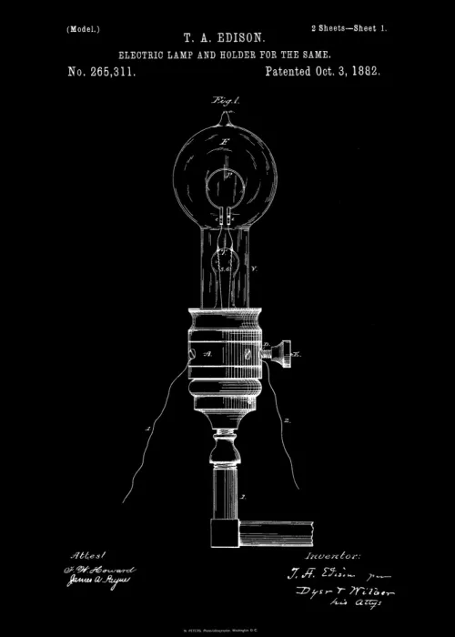 Magnusson, Andreas: Electric Lamp Patent 1882