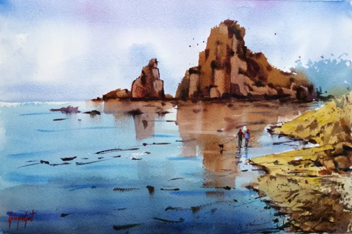 Gosti, Giorgio: Passeggiata sulla riva del mare