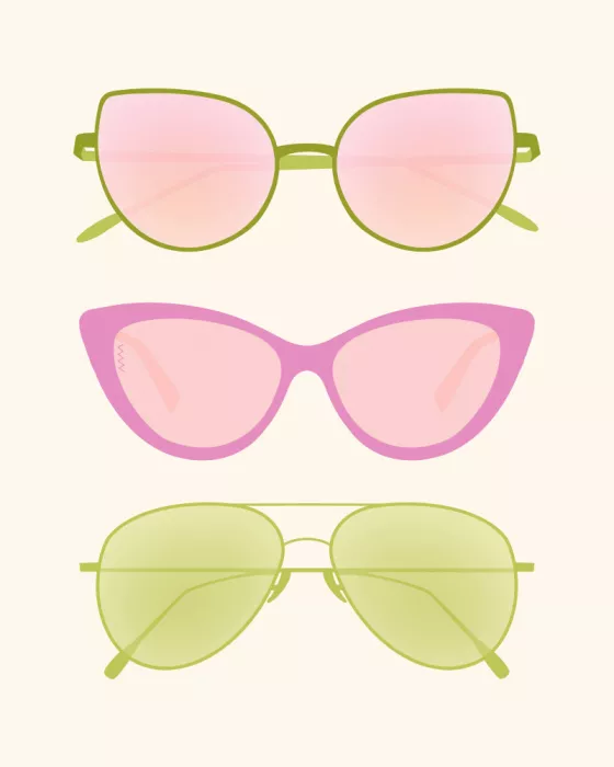 Artprink: Green Retro Sunglasses
