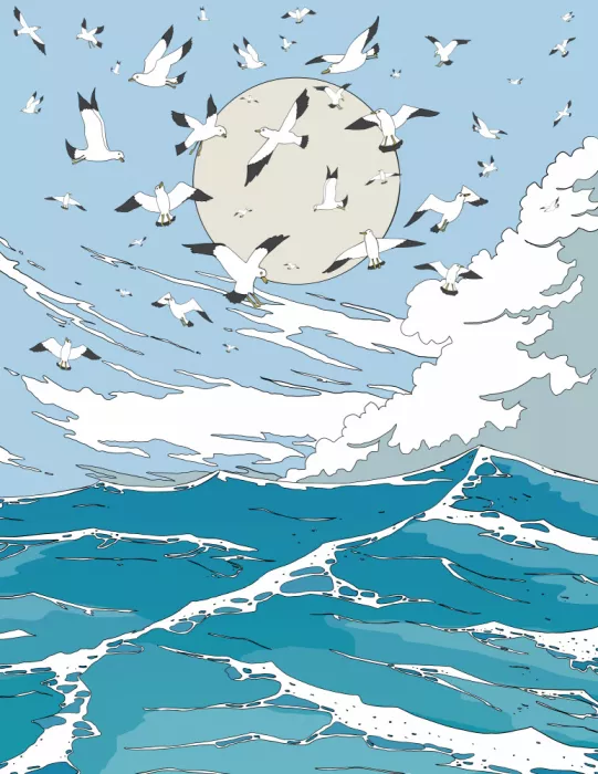Nicholas: Paesaggio marino e Gabbiani