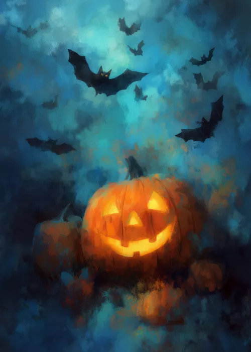 Jaszke, Justyna: Lantern Pumpkin Halloween Scene (3)