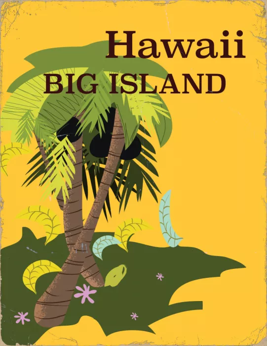 Nicholas: Cartel de viaje vintage Big Island Hawaii