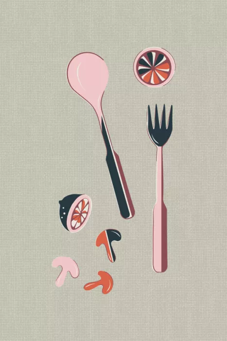 Weise, Alexandra: Mid Century Kitchen Cutlery Rust