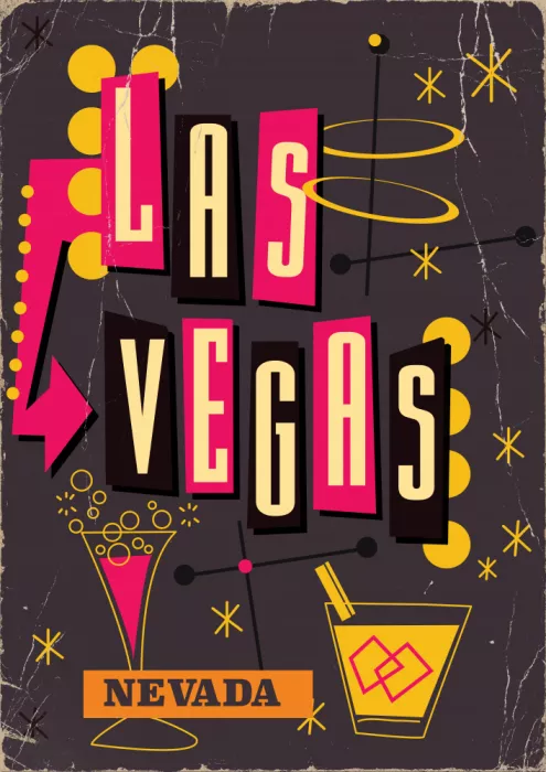 Nicholas: Las Vegas Nevada Poster da viaggio in stile vintage