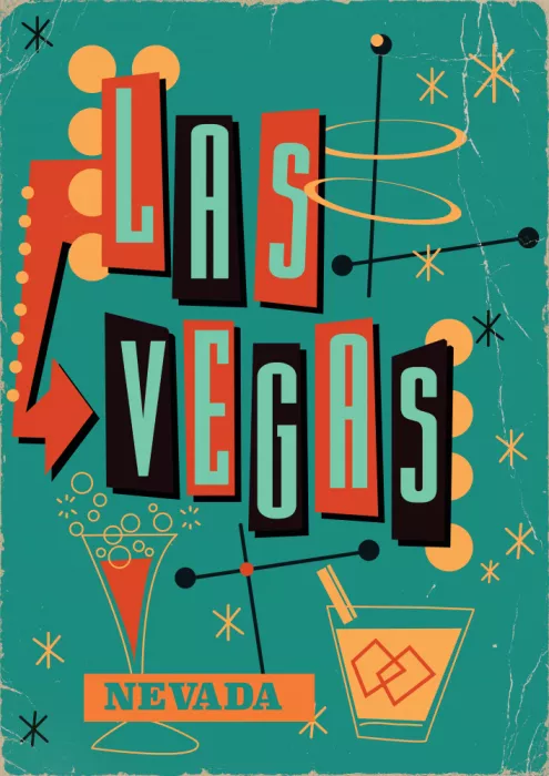 Nicholas: Las Vegas Nevada Affiche de voyage de style vintage