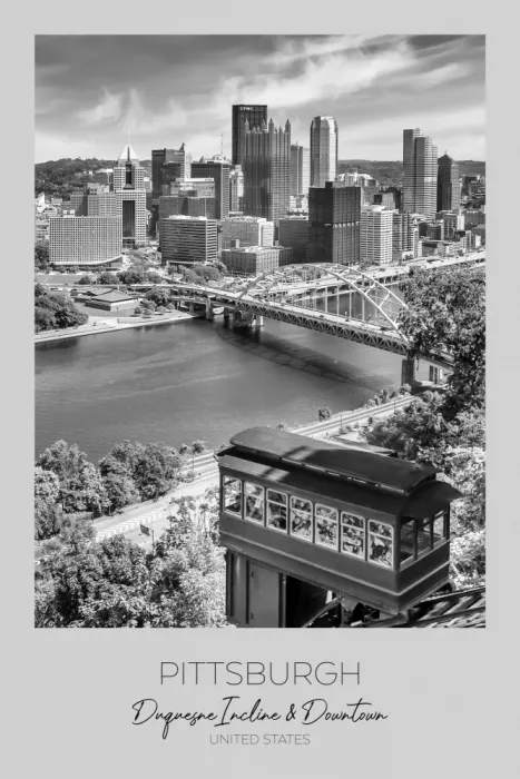 Viola, Melanie: A fuoco: Skyline di PITTSBURGH con Duquesne Incline