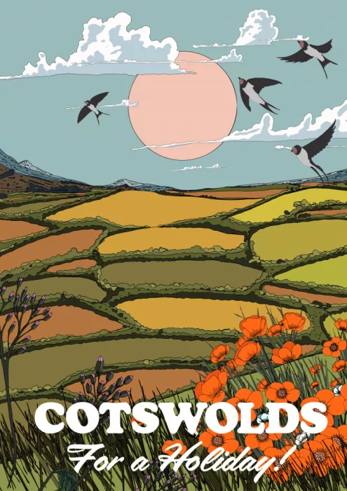 Nicholas: Cartel de viaje vintage Cotswolds
