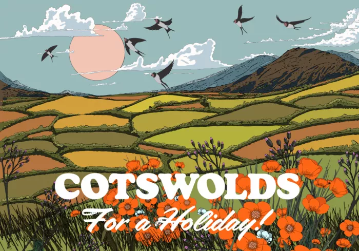 Nicholas: Vintage cestovní plakát Cotswolds