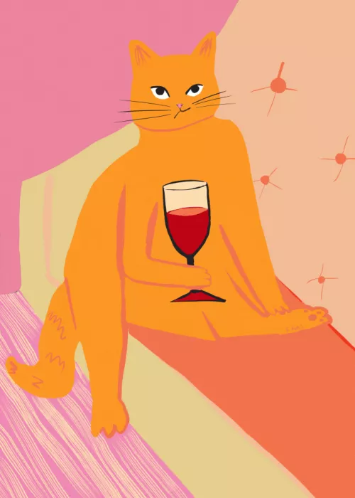 Bursic, Sharyn: Grande gatto arancione che assapora il vino