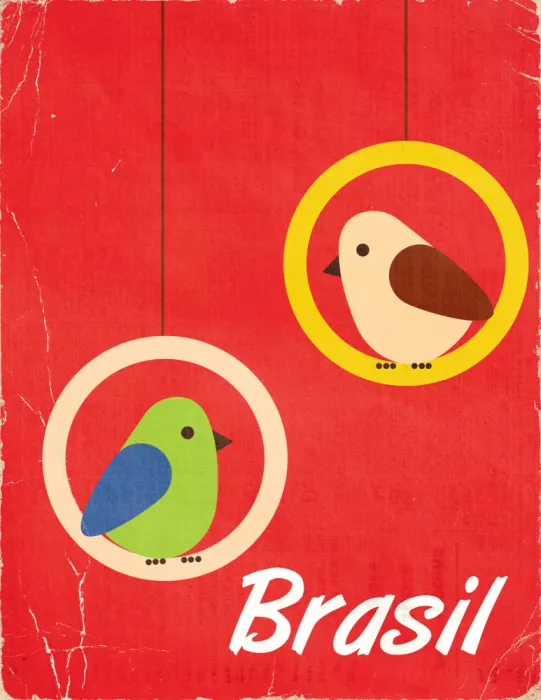 Nicholas: Brasil Cartel de Viaje Vintage