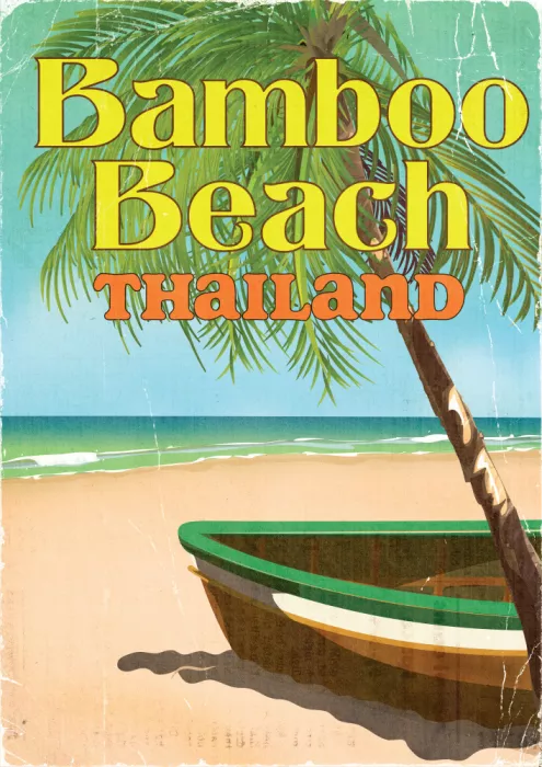 Nicholas: Bambusová pláž Thajsko Vintage cestování