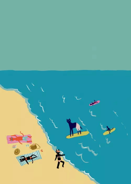 Bursic, Sharyn: Giorno di spiaggia dei gatti: surf con umorismo