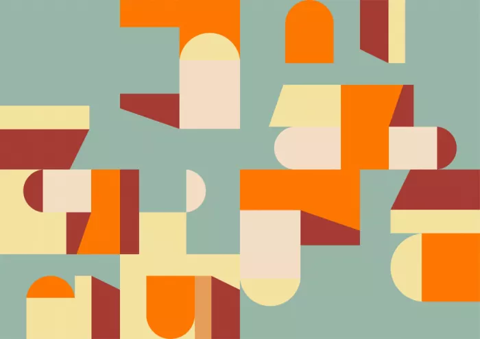 Kulkarni, Nilesh: Crisp Air and Warmth Abstract Geomatric Art