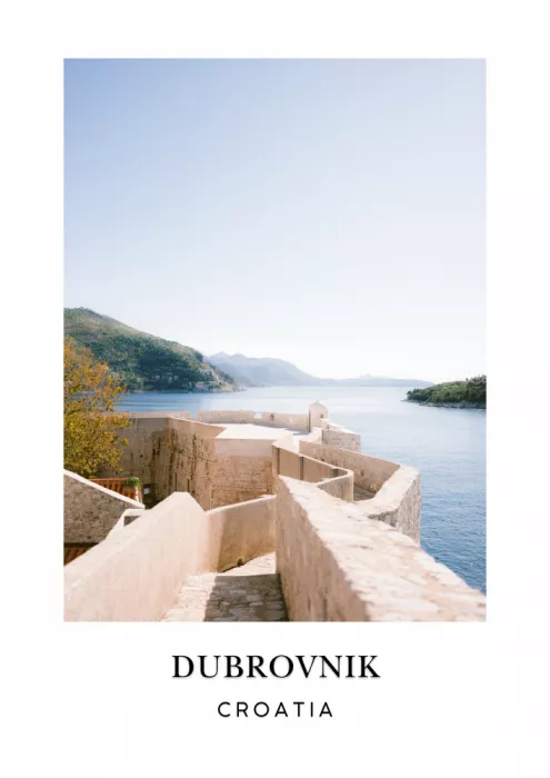 Zwart, Raisa: Wall of Dubrovnik Croatia Travel poster