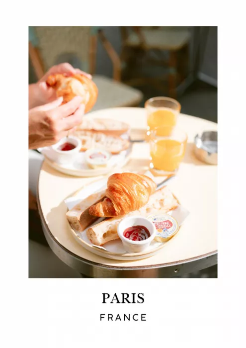 Zwart, Raisa: Paris Croissant Travel poster