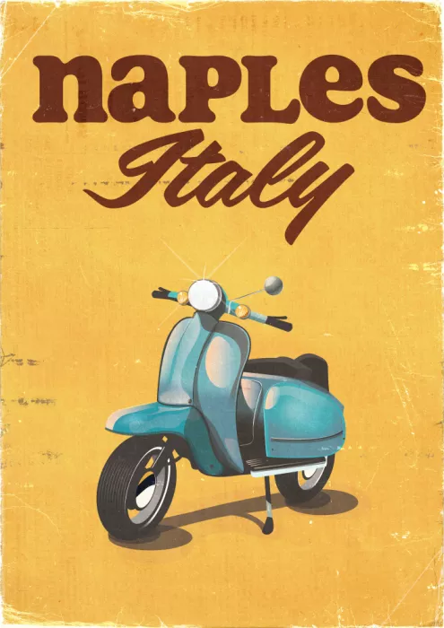 Nicholas: Nápoles Italia Cartel de viaje vintage