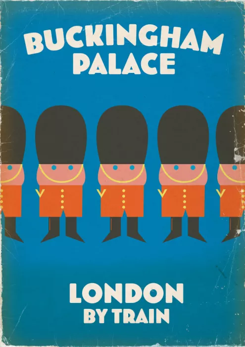 Nicholas: Buckingham Palace Londres en Tren Póster vintage