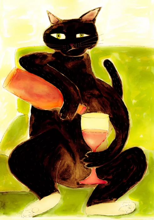 Bursic, Sharyn: Grande gatto nero che si rilassa