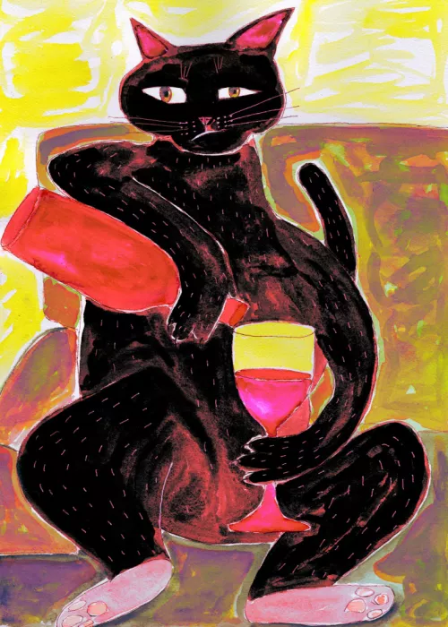 Bursic, Sharyn: Große schwarze Katze entspannt sich