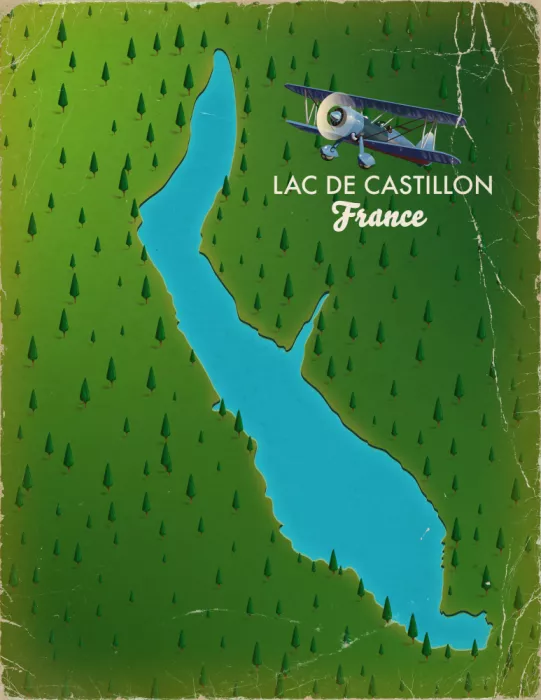 Nicholas: Lac De Castillon Francia - Mapa del lago