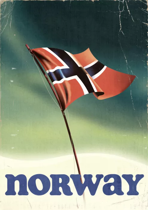 Nicholas: Cartel de viaje vintage Noruega