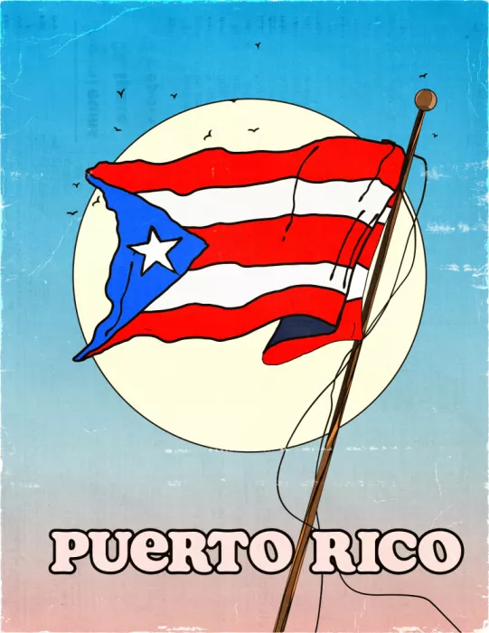 Nicholas: Cartel vintage de viajes a Puerto Rico