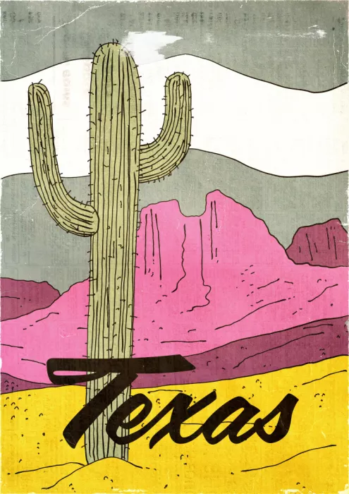 Nicholas: Texas Poster di viaggio consumato