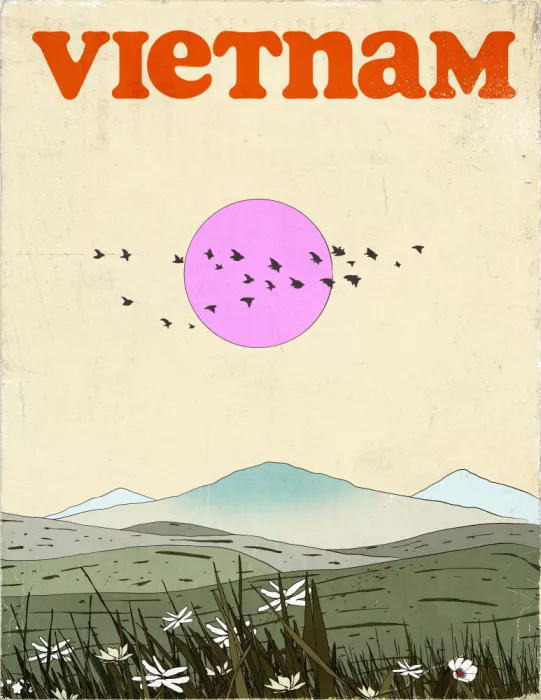 Nicholas: Manifesto vintage di viaggio del Vietnam