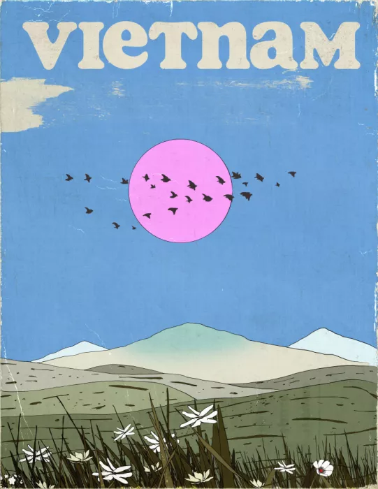 Nicholas: Manifesto di viaggio vintage Vietnam
