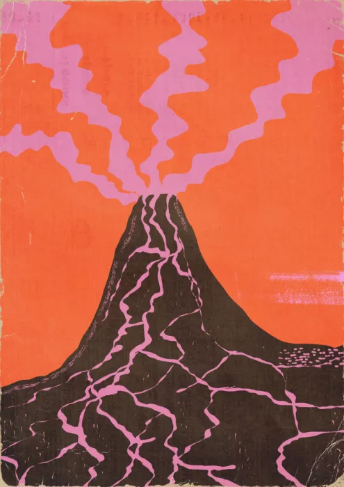 Nicholas: Hawaii Volcano Vintage Teavel Poster