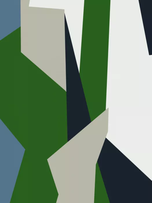 Dean, Little: Geometric Abstract Composition green