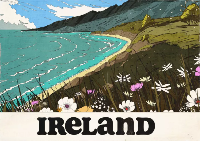 Nicholas: Cartel de viaje vintage de la costa irlandesa