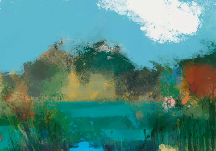 Art, Bellassai Cesare: Hotel con vistas al lago