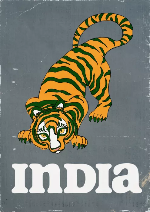 Nicholas: Tigre indiano - Manifesto di viaggio vintage