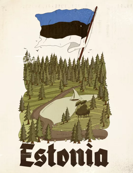 Nicholas: Poster di viaggio vintage Estonia