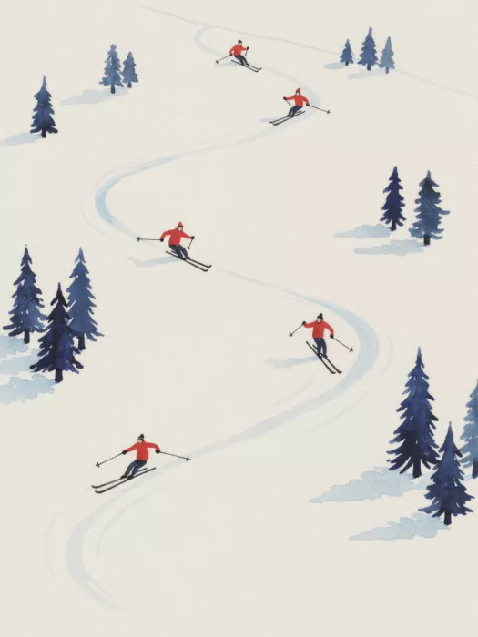 Magnusson, Andreas: Five Skiers