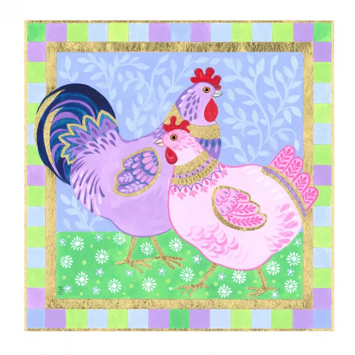 Brent, Isabelle: Poule rose et coq violet