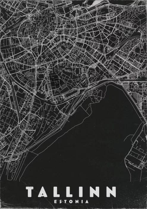 Nicholas: Mapa de viaje vintage Tallinn Estonia