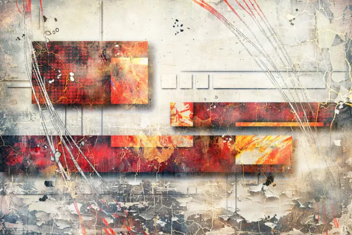 Kulik, Rafal: Composition abstraite avec textures dorées 20