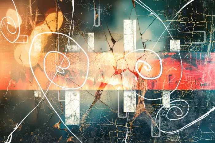Kulik, Rafal: Composition abstraite aux textures dorées 21
