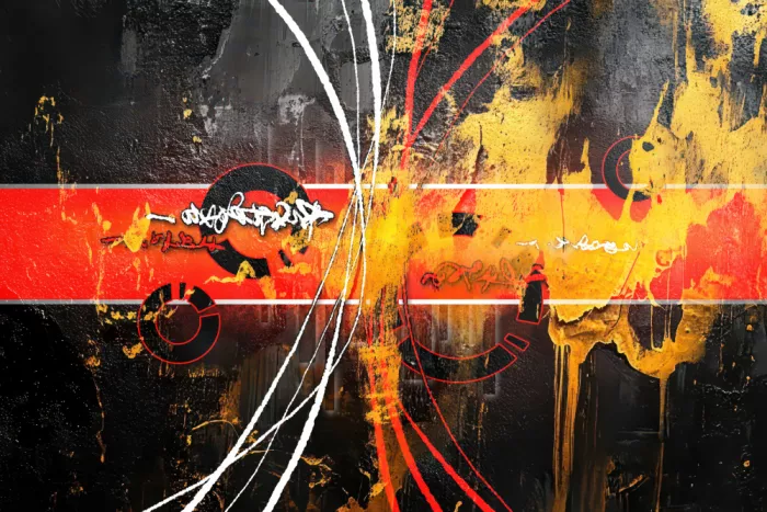 Kulik, Rafal: Composition abstraite aux textures dorées 36