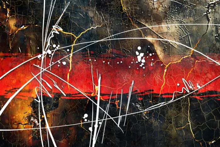 Kulik, Rafal: Composition abstraite avec textures dorées 80