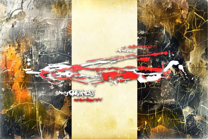 Kulik, Rafal: Composition abstraite aux textures dorées 81
