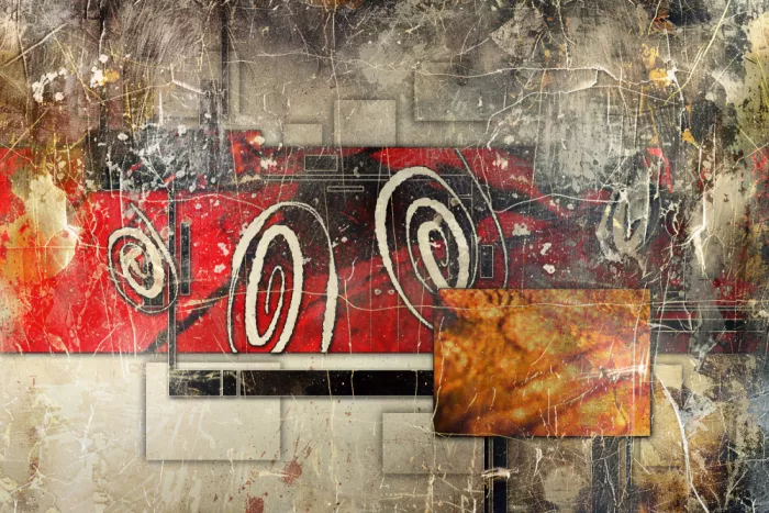 Kulik, Rafal: Abstrakte Grunge-Kunst mit Spiralen und geometrischen Formen 19