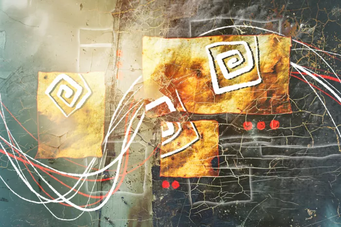 Kulik, Rafal: Abstract Grunge Art With Spirals and Geometric Shapes 32