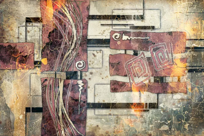 Kulik, Rafal: Abstract Grunge Art With Spirals and Geometric Shapes 36