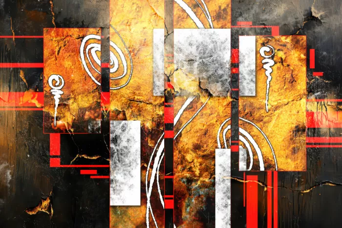 Kulik, Rafal: Abstrakte Grunge-Kunst mit Spiralen und geometrischen Formen 49