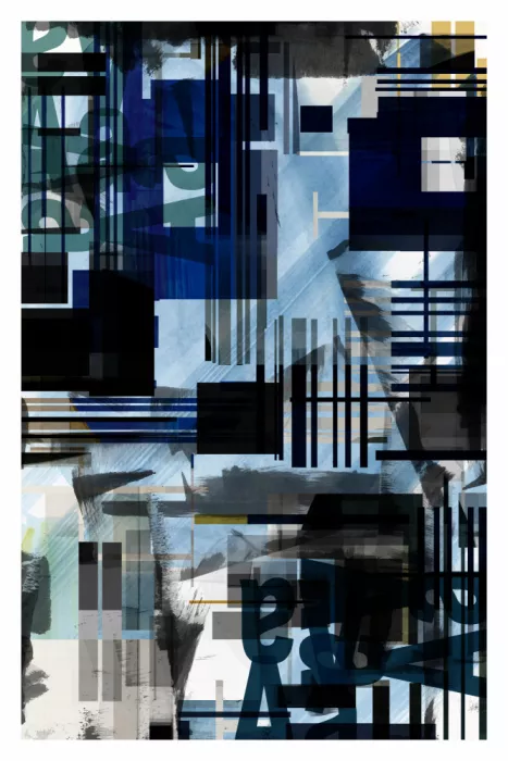 cartissi: Urbano fragmentado azul oscuro abstracto 1