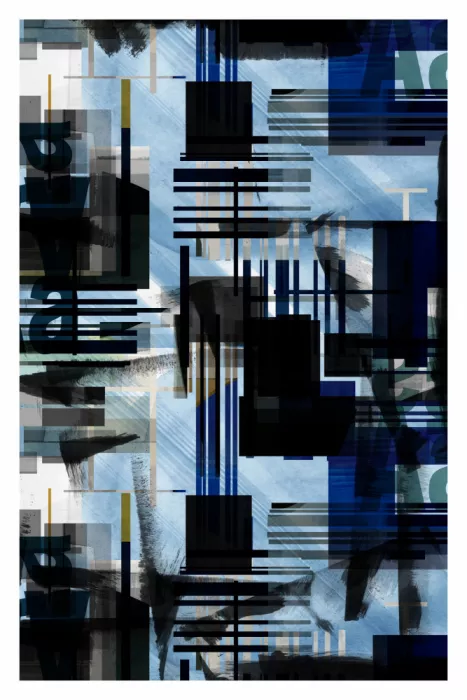 cartissi: Urbano fragmentado azul oscuro abstracto 2