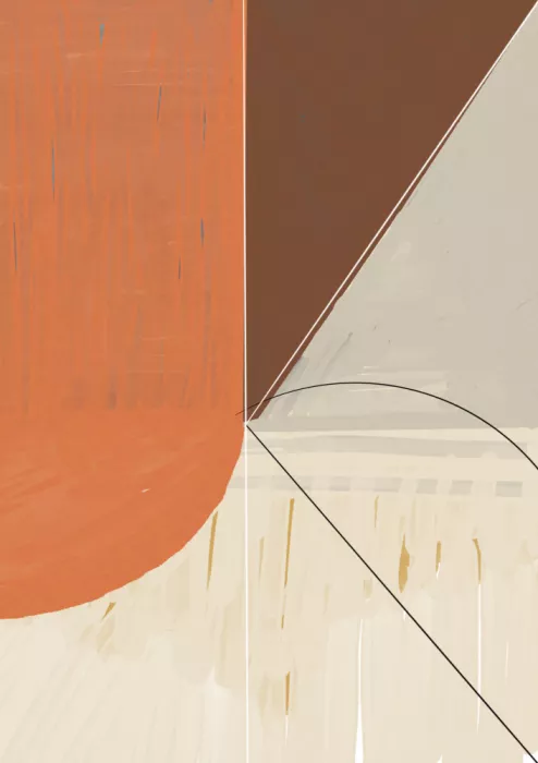 Kulkarni, Nilesh: Raw Umber - Terracotta and Raw Umber Mid Century Modern Print
